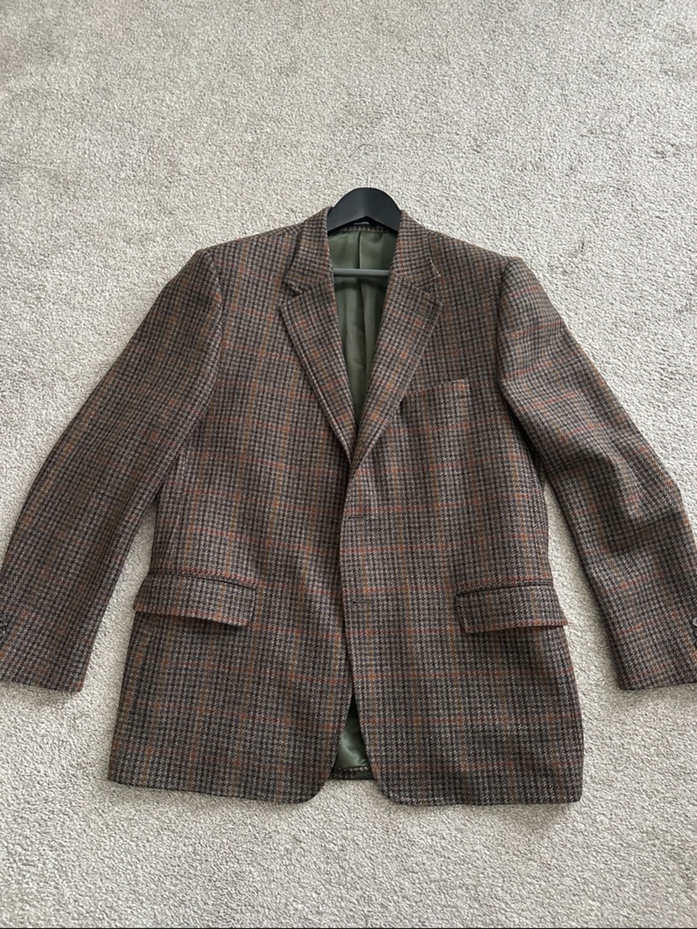 J. Press Classic Men's Brown Glen Plaid Wool Blazer 46R